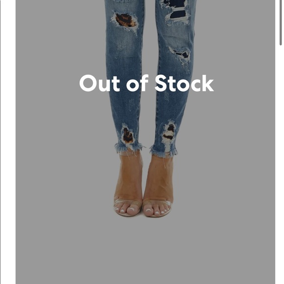 Kan Can High Waisted Leopard Skinny Jeans Size 11 - Picture 2 of 3